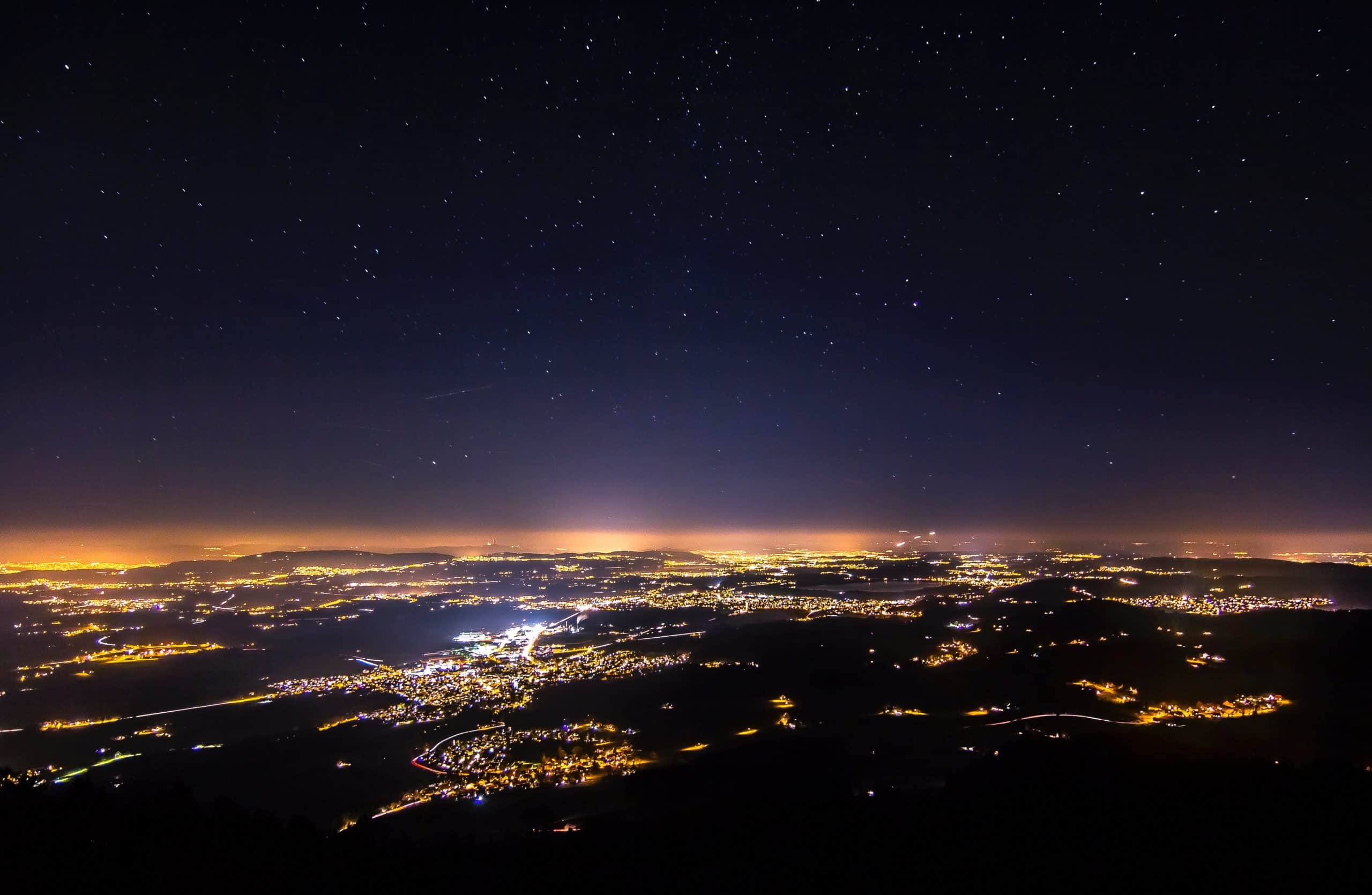 lumières villes vue du ciel